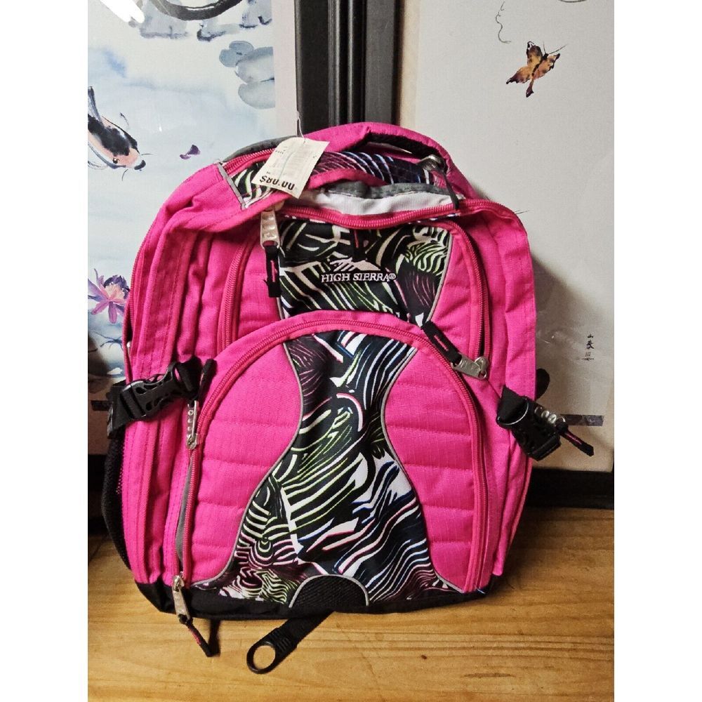 NWT High Sierra Sports Backpack Pink 6 Layers Pink Tech Sport 19" *15*6"